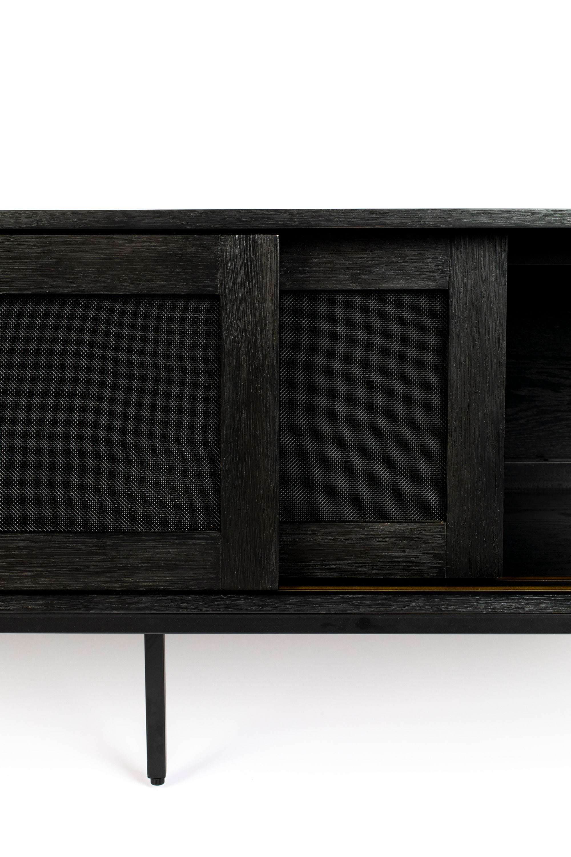 Zuiver Hardy Black Oak Wood Low Sideboard